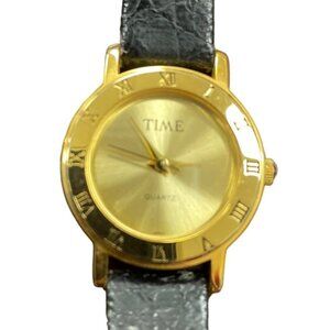 Time Magazine Women's Promo Watch with Black Leather Band SKU 1050